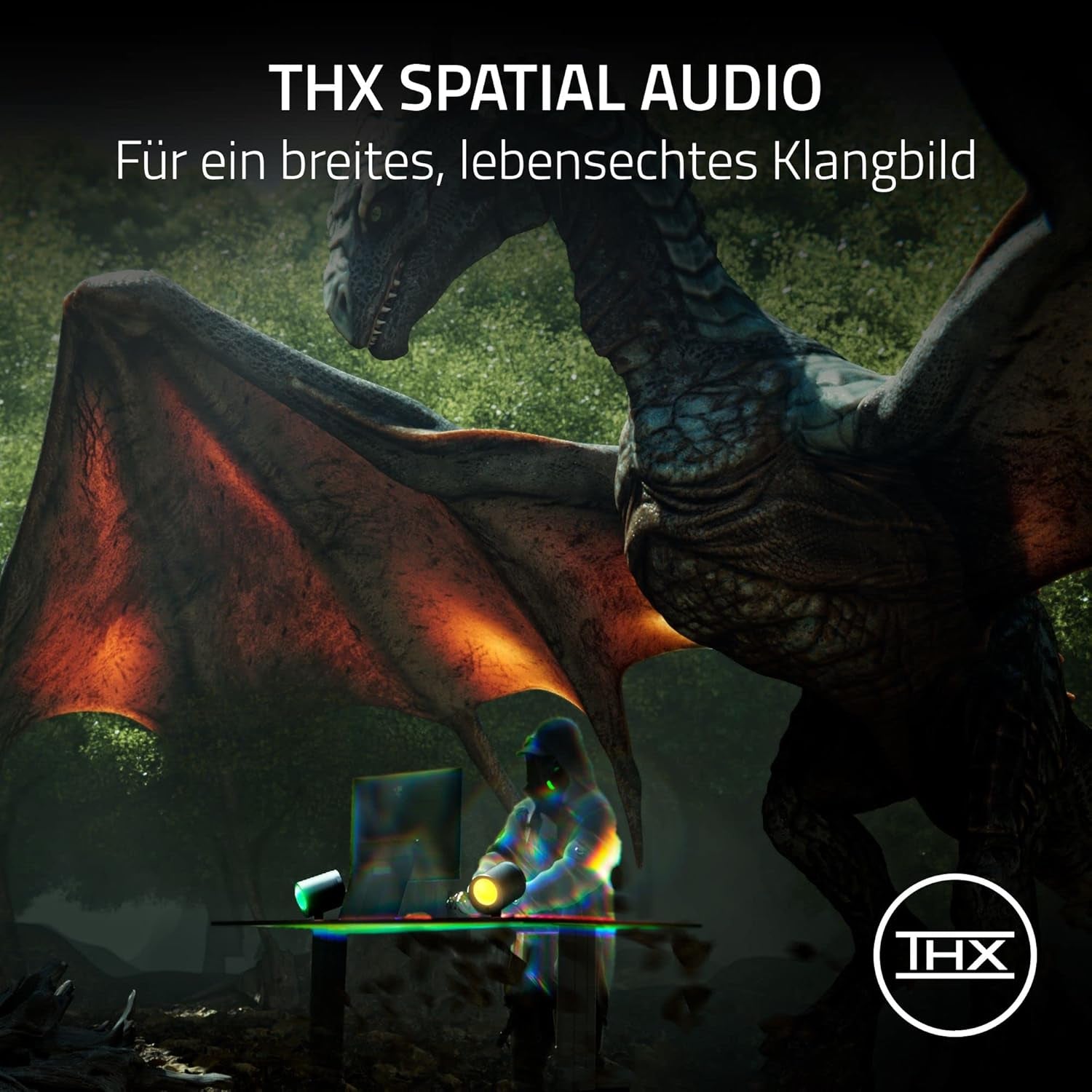 Razer Nommo V2 X - Full-Range-2.0-Gaming-Lautsprecher Für PC (Zwei 3-Zoll-Full-Range-Treiber, THX Spatial Audio, Max. Schalldruck 96 Db, Plattformübergreifende Kompatibilität) Schwarz
