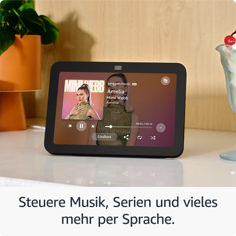 Echo Show 8 (3. Gen.) | Anthrazit + Blink Mini Kamera, Funktioniert Mit Alexa - Smart Home-Einsteigerpaket