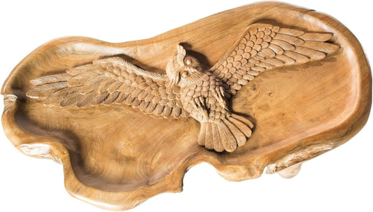 Windalf Couchtisch IDA L: 110 Cm Fliegende Eule Handarbeit Aus Wurzelholz