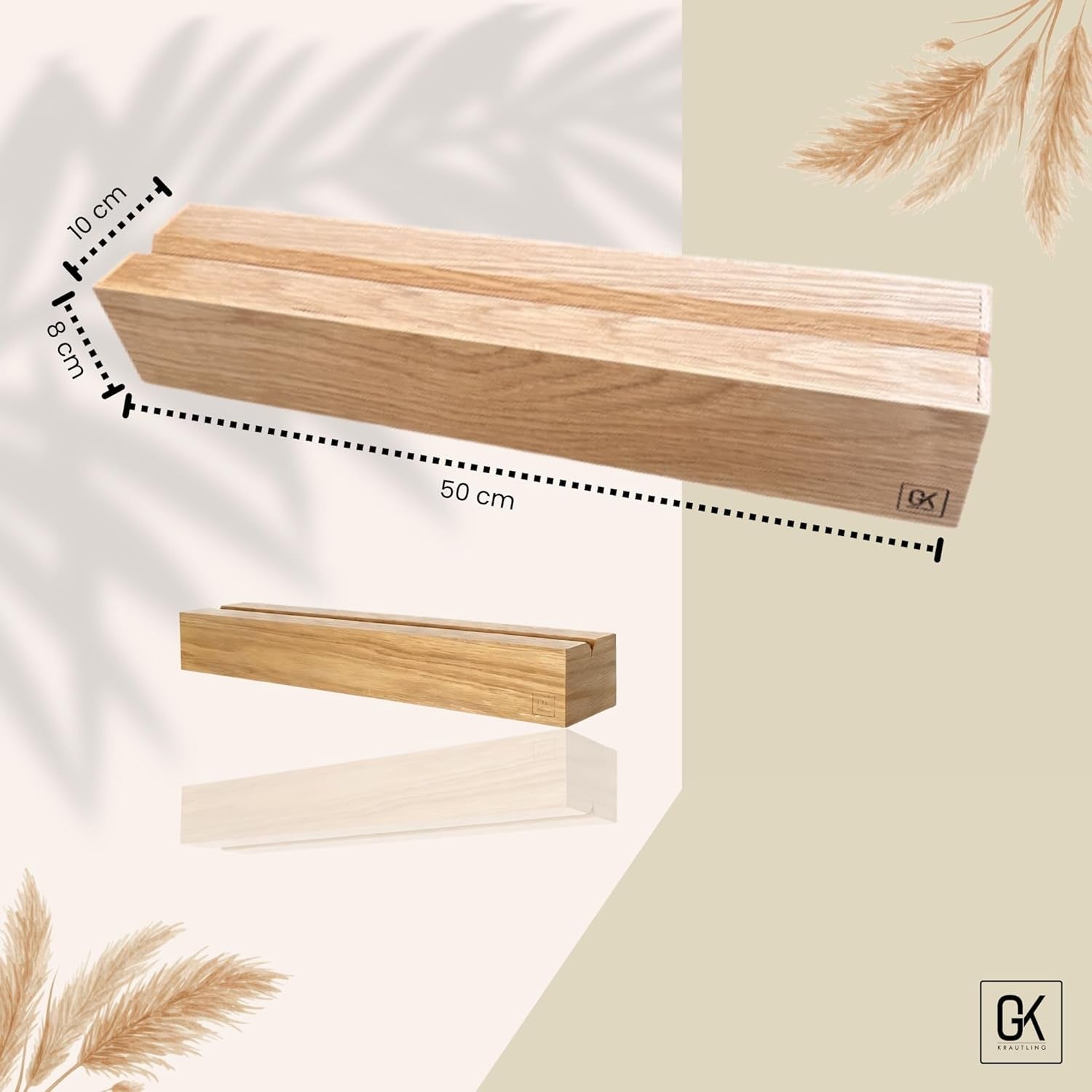 Design Wandgarderobe Aus Holz – Versteckte Haken & Ablage – Minimalistisches Regal Aus Eiche Für Flur, Wohnzimmer Oder Büro (Modern, 5 Haken)