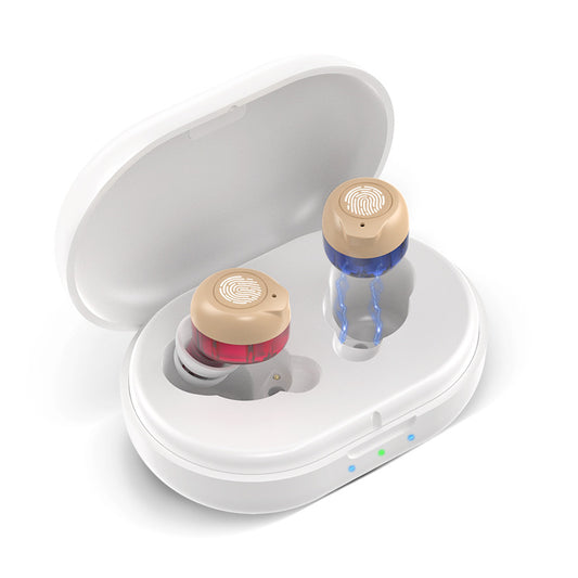 Hearing Aid Sound Amplifier for Elderly with Magnetic Charging Case, Mini Invisible Sound Collector, Portable Audio Enhancer