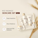 Rice Skincare Set 5-Teiliges Koreanisches Hautpflegeset Für Strahlende Haut - Glatte Gesichtspflegesets Mit Reiniger, Reiswasser, Serum, Augencreme, Gesichtscreme, Geschenkset Für Frauen Mädchen