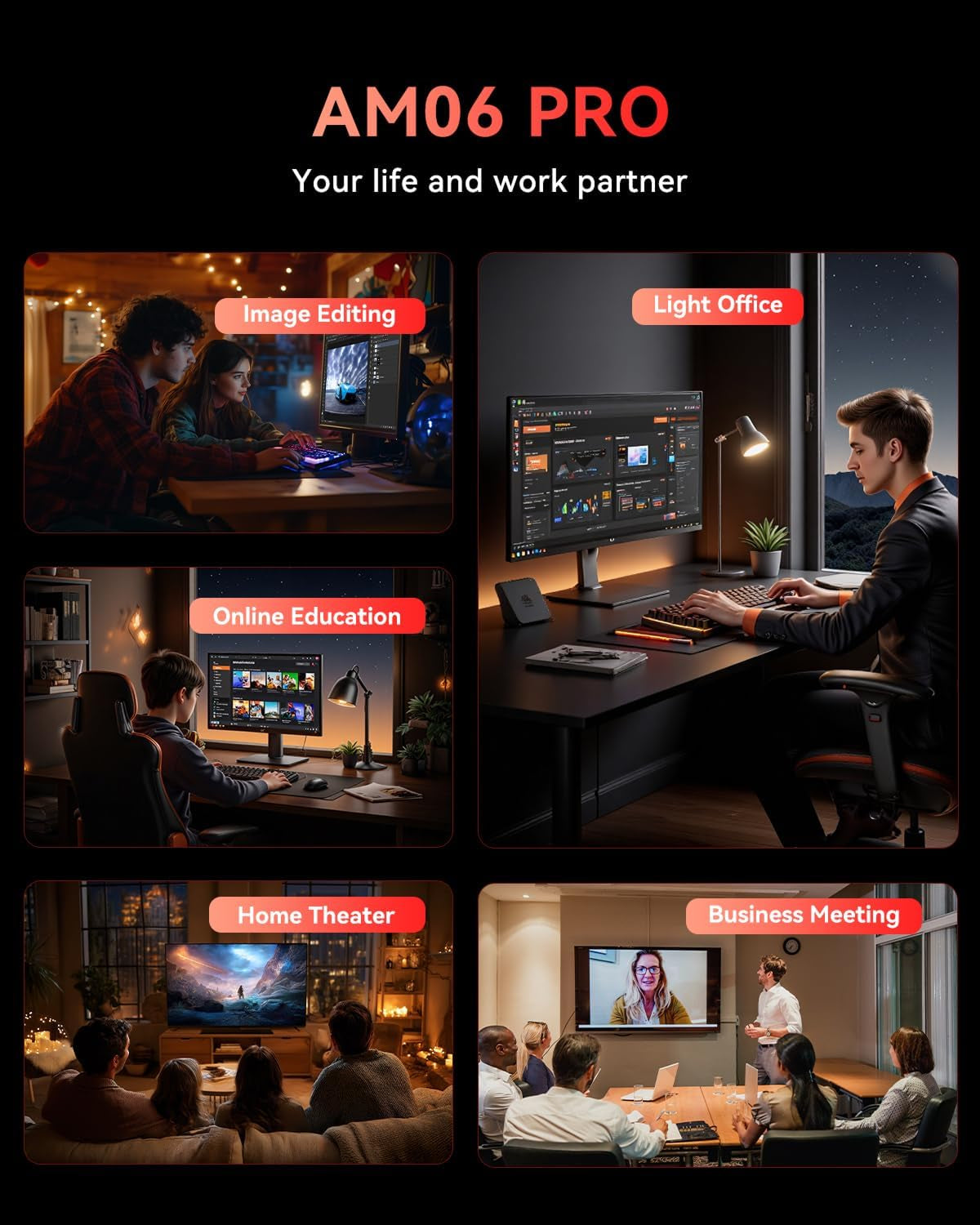 Nipogi AM06 PRO Mini PC АMD Ryzen 7 7730U(8C/16T, Bis Zu 4,5 Ghz), 32 GB DDR4 1024 GB M.2 SSD Mini Desktop Computer Wifi 6, 4K-Dreifachdisplay, Dual-Lan, DP/HDMI 2.0/Typ-C