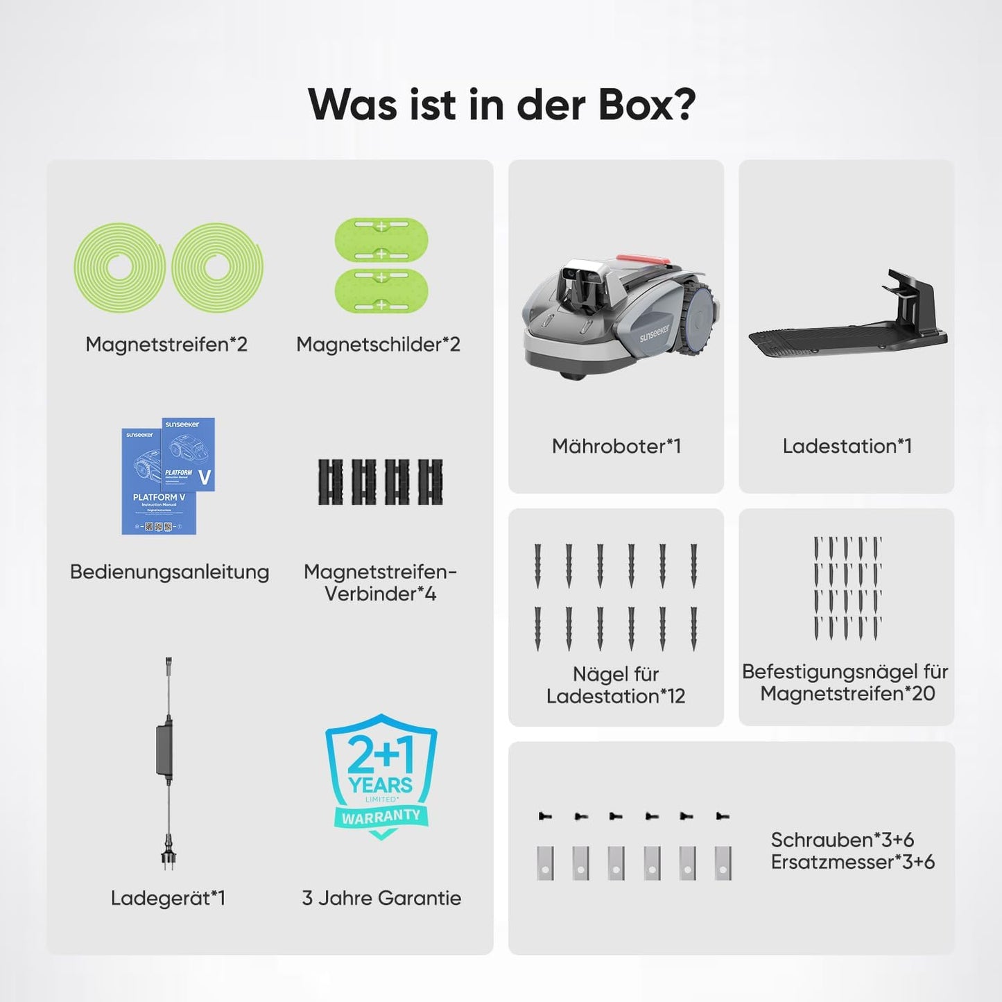 Sunseeker V3 Mähroboter Ohne Begrenzungskabel 600 M², Vision AI Doppel-Auge, 42% Steigung, App-Steuerung, Rasenmäher Mit Ein-Klick-Mähen