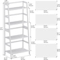 HITNET Leiterregal Weiß, Bücherregal Mit 4 Ebenen, Freistehendes Standregal Offenes Badezimmer Regal Stehend Für Bad Küche Wohnzimmer, Platzsparend