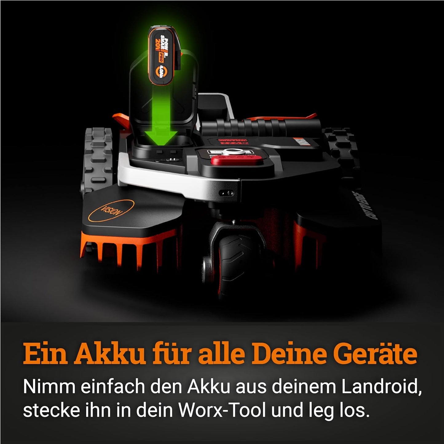 WORX Landroid Vision M800 WR208E.1 - Mähroboter Ohne Begrenzungskabel Für Gärten Bis 800M², AI Rasenmäher Roboter (WLAN & Bluetooth, Aktive Hindernisvermeidung Mit Ki-Technologie, Igelschutz)