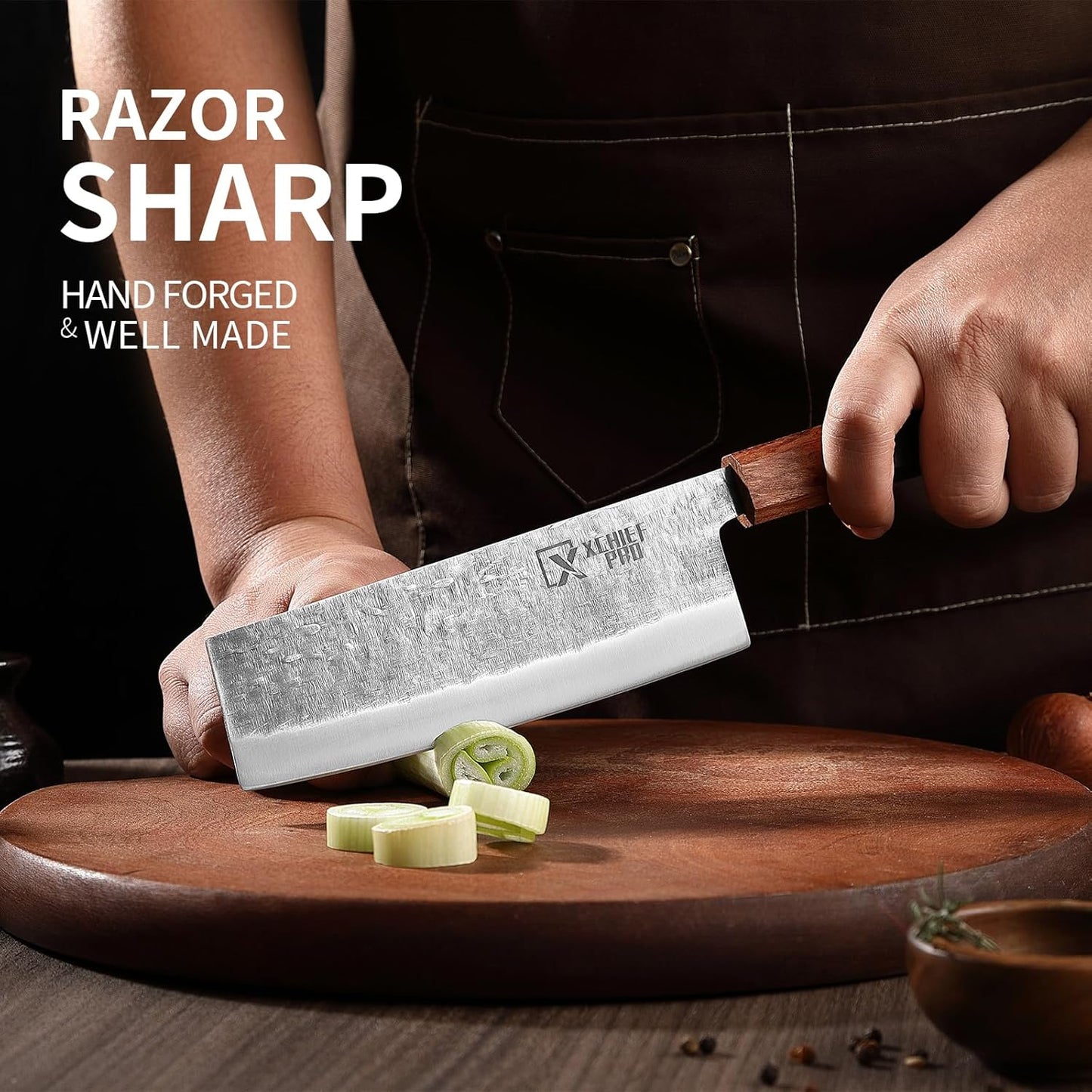 Japan Messer-Set, Hochkohlenstoffstahl Japan Nakiri Santoku Messer, Handgeschmiedetes Fleisch-Hackmesser Mit Zubehör Für Die Küche, Camping Und BBQ, Messer-Set Mit Tragetasche