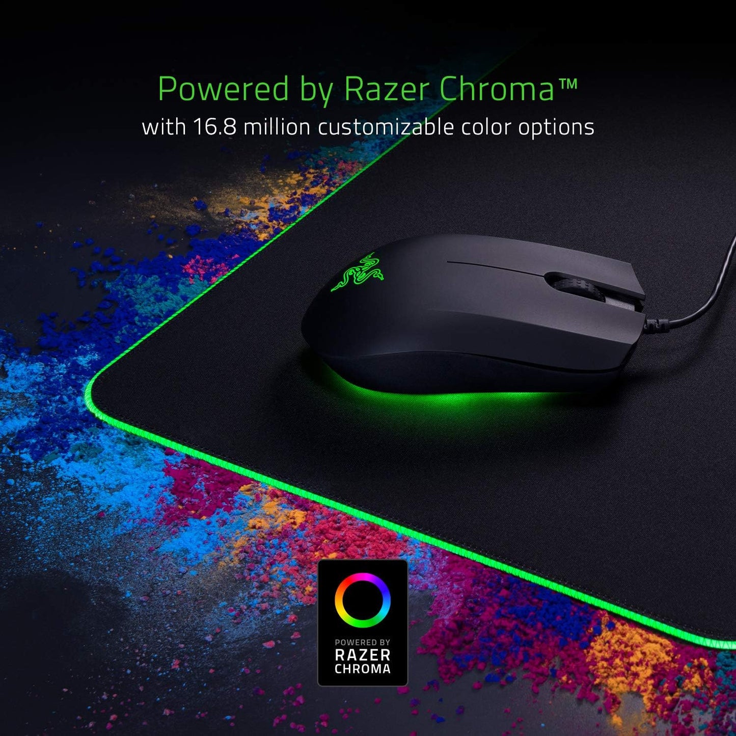 Razer Goliathus Extended Chroma - Extra Große Weiche XXL Gaming Maus-Matte Mit RGB Beleuchtung (Kabelhalterung, Stoff-Oberfläche, Gesteppter Rand, Optimiert Für Alle Mäuse) Schwarz