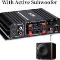 4.1-Kanal Verstärker, 1600W Mini Hifi Verstärker, Bluetooth 5.0 Für Heimlautsprecher 40W X 4 + Active Subwoofer Von 110-240V Bis 12V Mit USB TF Steckplatz MP3 Player Mit Fernbedienung