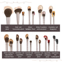 Doppelseitiges Make up Pinsel Set 11-Teilig – Schminkpinsel Für Foundation, Puder, Concealer, Highlighter, Contour, Lidschatten & Rouge – Synthetische Borsten