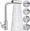 Wasserhahn Küche Ausziehbar, Hochdruck Küchenarmatur 360° Drehbar, Mischbatterie Spültischarmatur Mit Brause 4 Modus, Herausziehbarer Armatur Küche (Edelstahl)