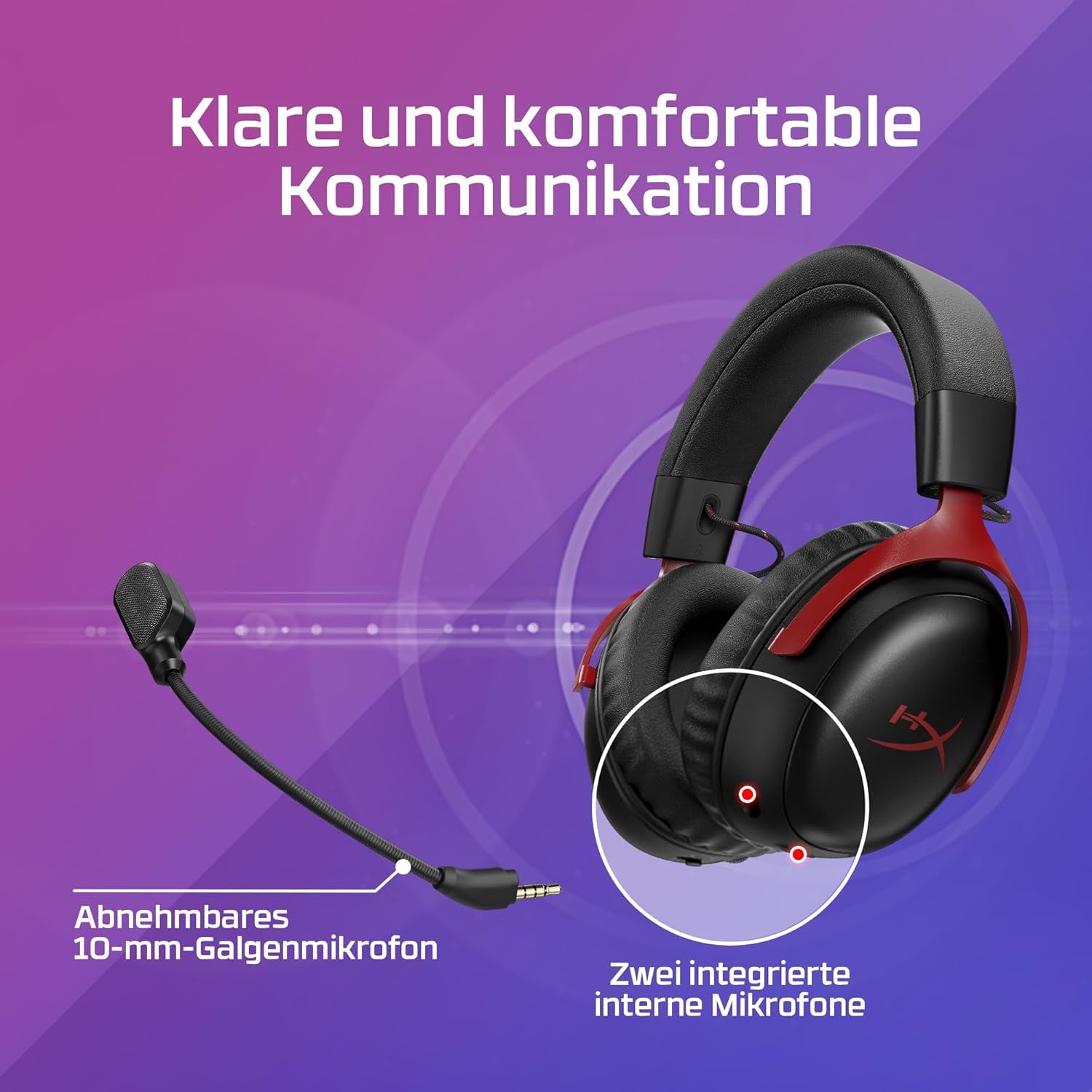 Hyperx Cloud III S – Kabelloses Gaming-Headset, Multiplattform, 2,4 Ghz, Bluetooth, Akkulaufzeit Bis Zu 120 Stunden, 2,4 Ghz, 53-Mm-Neigungstreiber, 10-Mm-Abnehmbares Mikrofon – Schwarz