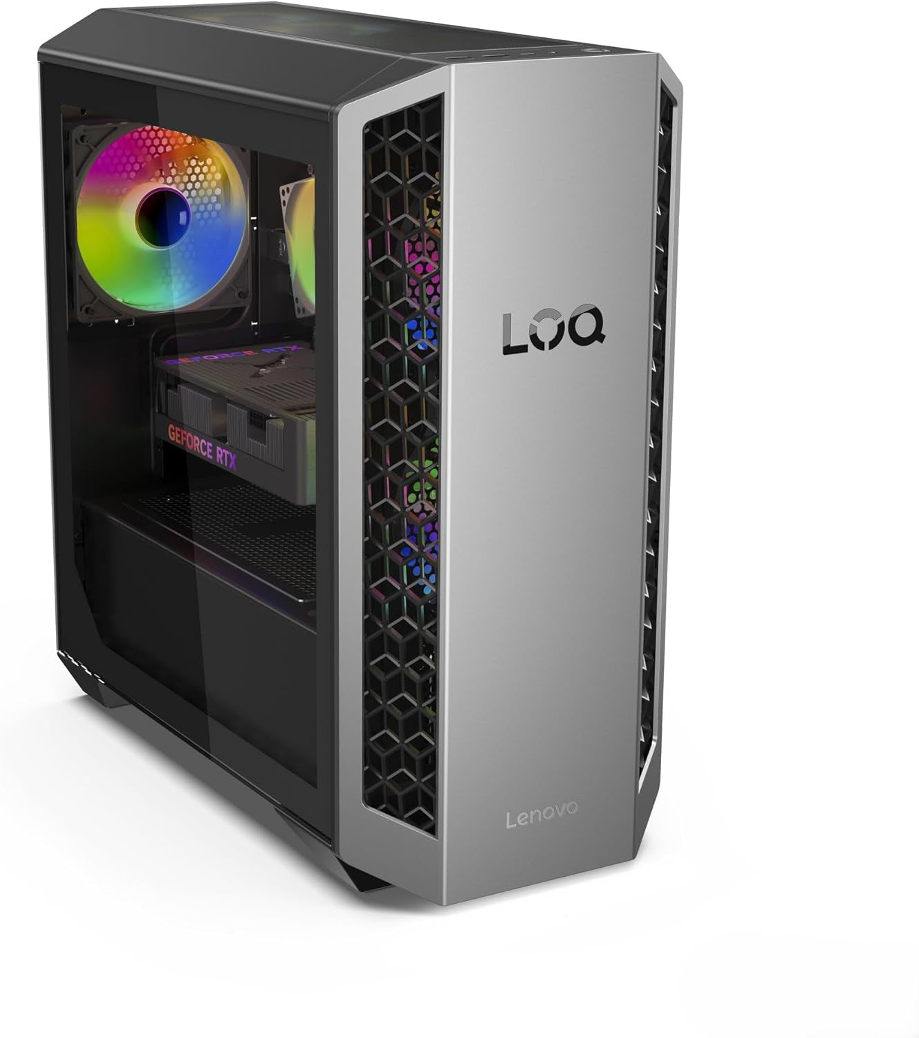 Lenovo LOQ Tower Gaming Desktop-Pc | NVIDIA Geforce RTX 5060 8GB | AMD Ryzen 7-8745HX | 32RAM | 1TB | Win11 | 26L | Luna Grau-Eclipse Black | 3 Monate Gamepass