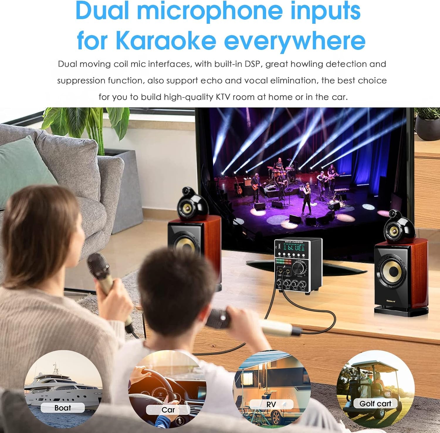 Hifi Dual MIC Digital Verstärker Bluetooth Empfänger USB Player S/PDIF Audio Power Amplifier Karaoke-Verstärker Mit Mikrofon (Ac-Eingang)