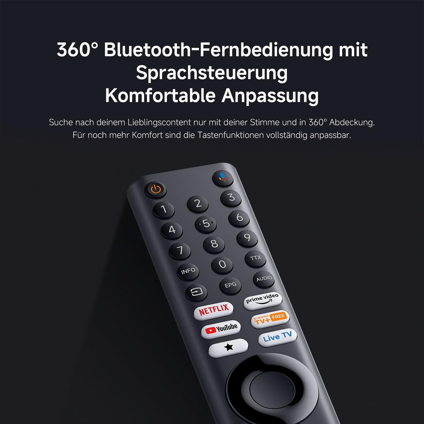 XIAOMI a Pro, 55" (140 Cm), 4K UHD QLED, Smart TV, Google TV, Triple Tuner DVB-C/S/S2/T/T2, HDR10+, Game Boost 120Hz, MEMC, Sprachsteuerung Mit, 2+8GB, Kompatibel Mit Apple Airplay & Google Cast