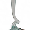 Handgefertigte Vase Aus Geschmolzenem Glas Auf Holz – Recyclingglas Auf Wurzelholz, Nachhaltige Deko Aus Bali, Ca. 30-40 Cm Hoch