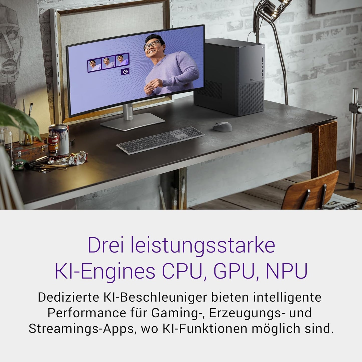 Dell Tower plus EBT2250 Desktop-Pc - Intel Core Ultra 7 Series 2, 16GB RAM, 1TB SSD, NVIDIA Geforce RTX 5060, Wi-Fi 7, HDMI, Thunderbolt 4, Mcafee Business Protection 1 Jahr, Windows 11 Pro, Graphit