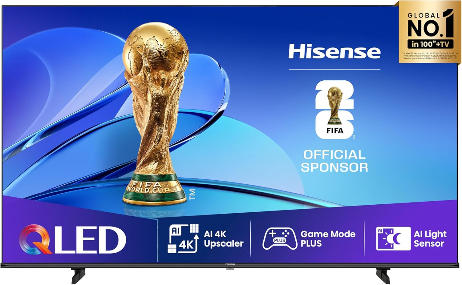 Hisense 75E7Q Fehrnseher, 75 Zoll, 4K UHD QLED, Smart TV, Game Mode Plus, Filmaker Mode, Dolby Vision Atmos, HDR10, HLG, HDR Immersive, AI 4K Upscaler, Dolby MS12, DTS X, Sprachsteuerung [2025]