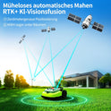 M10 Rasenmäher Roboter, Mähroboter Ohne Begrenzungskabel Für Rasenflächen Bis 1000M², Vision+Rtk Fusion-Mapping ,Smart-Navigation, Hindernisvermeidung, App-Steuerung