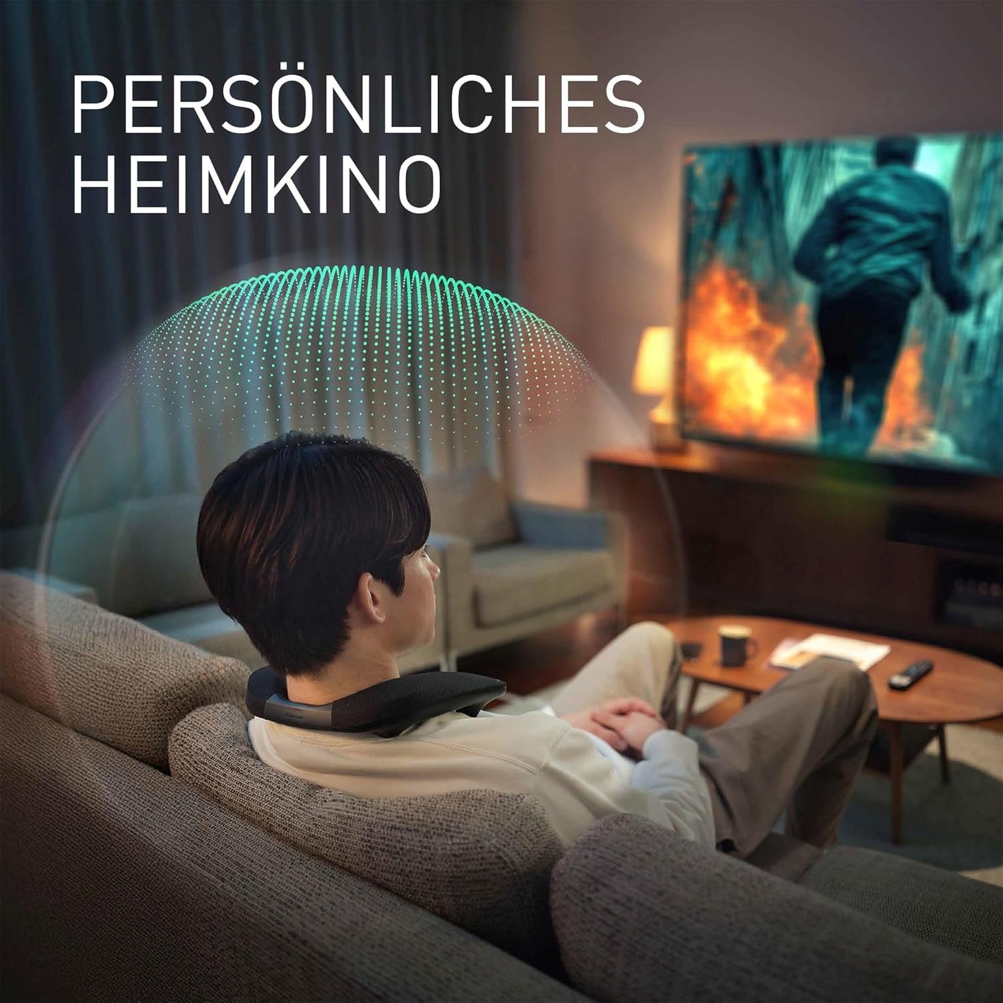 Panasonic SC-GNW30 Kabelloser Heimkino Nacken-Lautsprecher Surround Sound System Mit Integriertem Mikrofon; HDMI 2.1, USB, Bluetooth 9H Akkulaufzeit, Kompatibel Mit TV, PC, Macos, Ps4/Ps5/Switch/Xbox