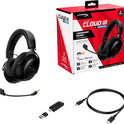Hyperx Cloud III S – Kabelloses Gaming-Headset, Multiplattform, 2,4 Ghz, Bluetooth, Akkulaufzeit Bis Zu 120 Stunden, 2,4 Ghz, 53-Mm-Neigungstreiber, 10-Mm-Abnehmbares Mikrofon – Schwarz