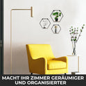 3Er Hexagon Wandregal Set, Schwarze Metall Schweberegale Mit Holzablage, Modernes Wabenregal Für Wohnzimmer, Schlafzimmer, Küche & Büro, Stabiles Stahlrahmen Regal Mit Schrauben & Montagezubehör