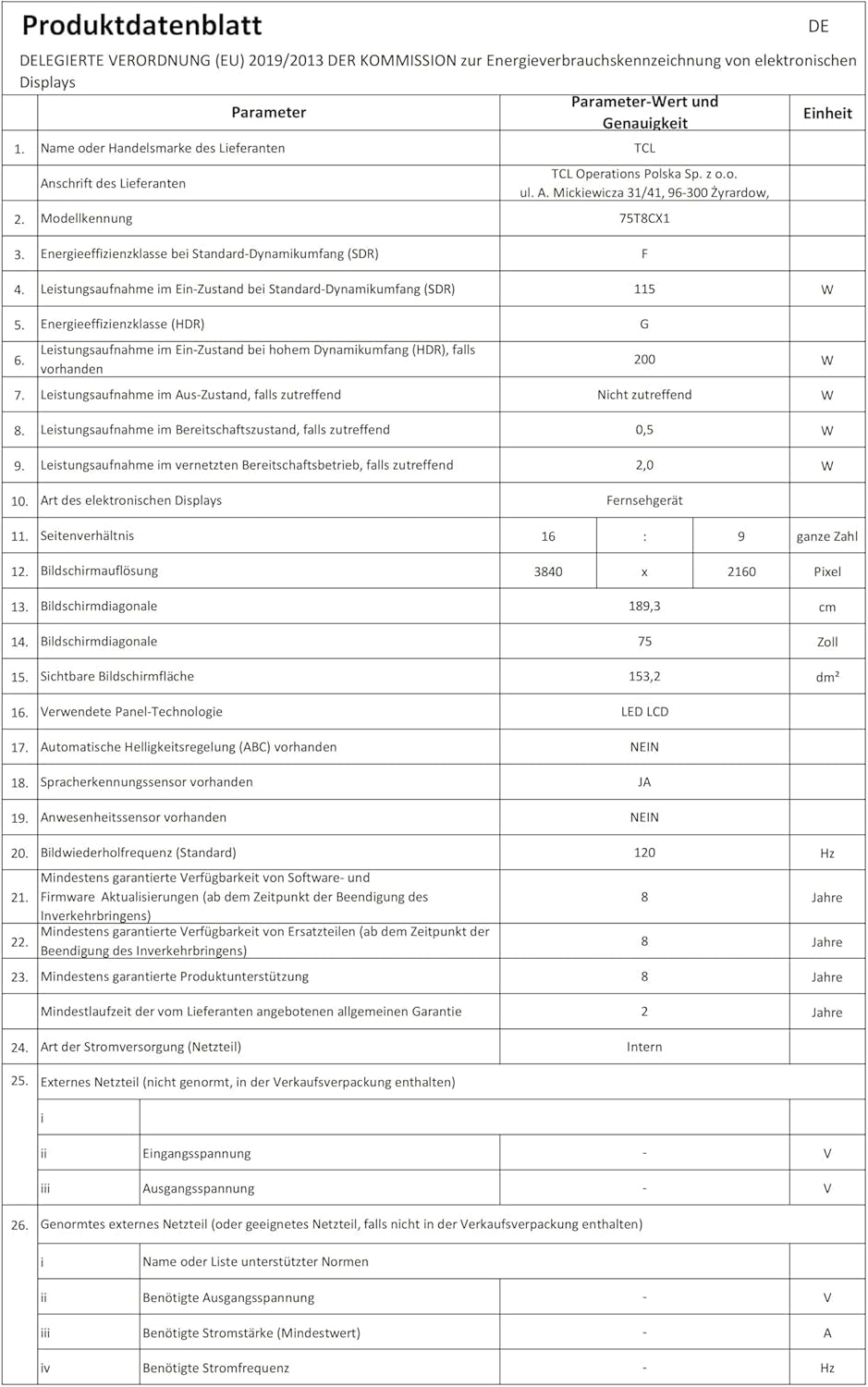 TCL 75T8C 75 Zoll QLED 4K HDR UHD Fernseher, Smart Google TV Dolby Vision Atmos,144Hz Motion Clarity Pro, Game Bar, ALLM, Freesync, Onkyo 2.1 Sound,Sprachsteuerung, Kompatibel Mit Google Assistant