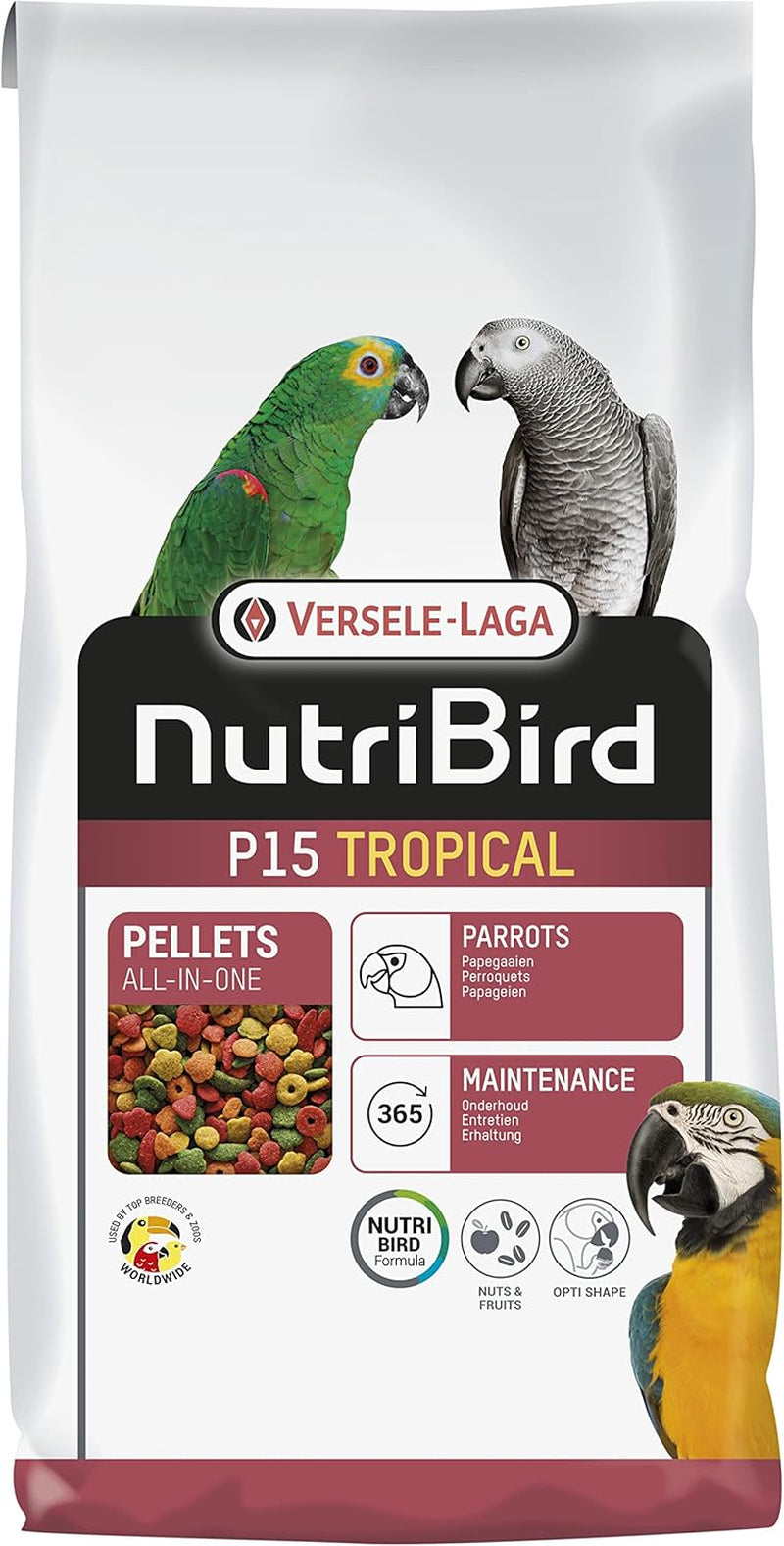 VERSELE-LAGA - Nutribird P15 Tropical - Extrudierte Pellets - Erhaltungsfutter Für Papageien - Mehrfarbig - 10Kg