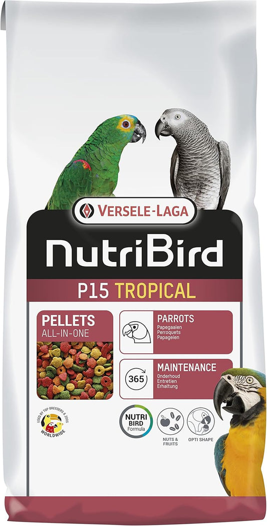 VERSELE-LAGA - Nutribird P15 Tropical - Extrudierte Pellets - Erhaltungsfutter Für Papageien - Mehrfarbig - 10Kg