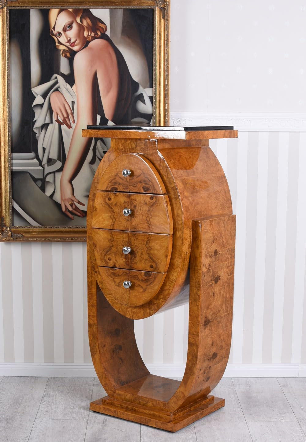 Art Deco Kommode Lyra Schrank Wäschekommode 20Er Jahre Möbel Wurzelholz 50X27 Cm Cat009 Palazzo Exklusiv