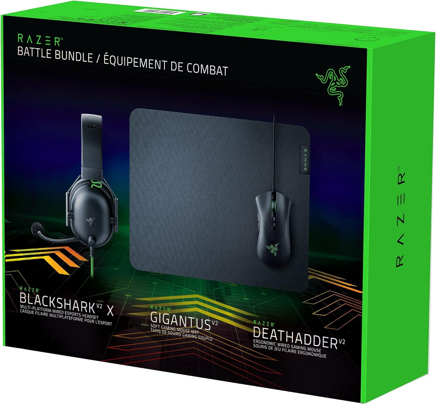 Razer Battle Bundle - Deathadder V2 - Blackshark V2 X - Gigantus V2 M - Schwarz