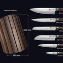 Messerset 7-Teiliges Küchenmesser-Set Im Japanischen Stil Mit Faltbarem Magnetischem Akazienholzblock, Scharfer Karbonstahl Für Die Küche Mit Rutschfestem Ergonomischem Griff