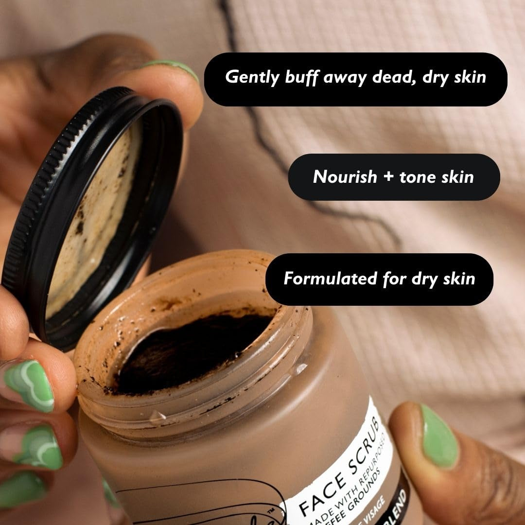 Upcircle Kaffee-Gesichtspeeling – Zitrusmischung Für Normale Und Trockene Haut 100 Ml – Sheabutter, Kokosnuss + Hagebuttenöl – Natürliches, Veganes Gesichtspeeling Für Weiche, Glatte Haut