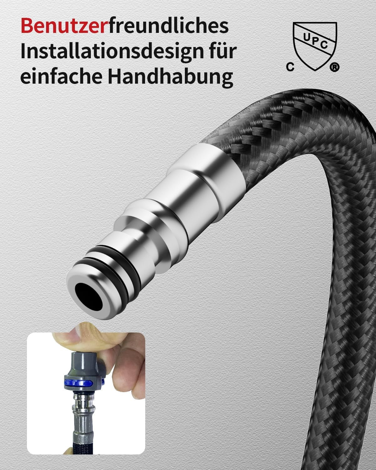 Rainsworth Wasserhahn Küche Schwarz Edelstahl - Zwei Wasserstrahlarten Hochdruck Herausziehbare Küchenarmatur Mit Brause Ausziehbar, Spültischarmatur 360° Drehung Geeignet Für Küchen