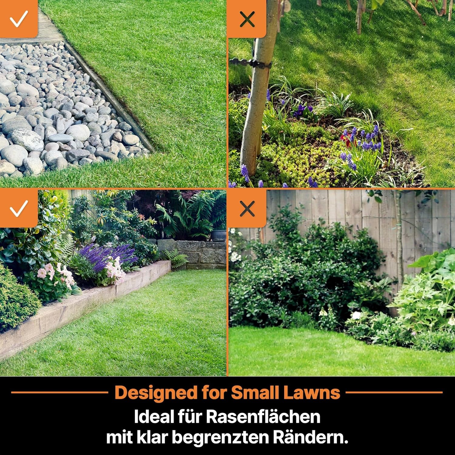 Lawnmaster Ocumow®16 Mähroboter Kabellos Für Rasenflächen Bis Zu 200 ㎡ Hindernisvermeidung Geräuscharmer Mähroboter Ohne Begrenzungskabel VBRM16 Plus