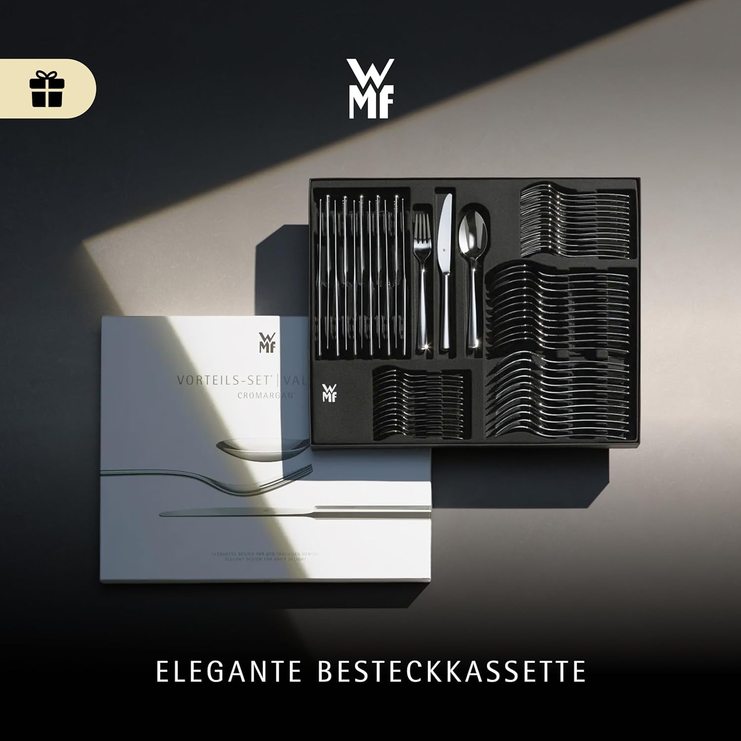 WMF Boston Besteckset 60-Teilig Für 12 Personen – Cromargan Edelstahl 18/10, Poliert Und Rostfrei, Spülmaschinenfest, Monobloc-Messer Mit Langlebiger Schärfe, Elegantes Essbesteck Für Alltag Und Gäste