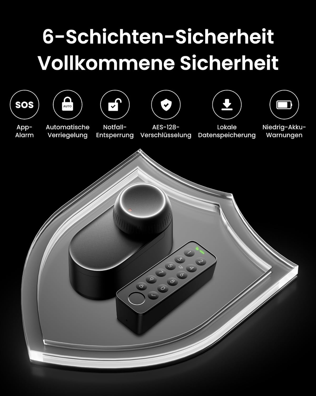Switchbot WLAN Smart Lock Ultra Mit Fingerabdruck-Entsperrung, Elektronisches Türschloss Mit Aufladbarem Akku, Türöffner per Fingerprint, Passcode, Smartphone, Alexa, Google, Unterstützt Matter