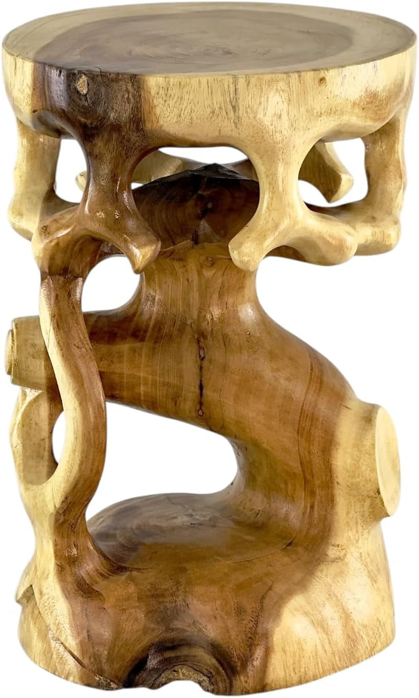 Holzhocker Rund Natur Holz Hocker Möbel Ca. 40 Cm Blumenhocker Massiv Unikat Beistelltisch Ablagetisch
