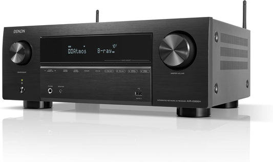 Denon AVR-X2800H 7.2-Kanal Av-Receiver, Dolby Atmos, DTS:X, 6 HDMI Eingänge Und 2 Ausgänge, 8K HDMI, HEOS Built-In, Bluetooth, WLAN, Airplay 2, Alexa Kompatibel - Schwarz