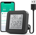 Ghome Smart WLAN Thermometer Hygrometer, Smart Infrarot-Fernbedienung, Digital Temperatur Luftfeuchtigkeitsmesser Mit App-Benachrichtigungsalarm, Kompatibel Mit Alexa Und Google Assistant(1 Pack)