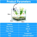Nobleza - 27L Mini Aquarium Komplettset, Nano Aquarium Stabiles Einsteigerbecken Mit Led-Beleuchtung Und Eingebautem Filtersystem