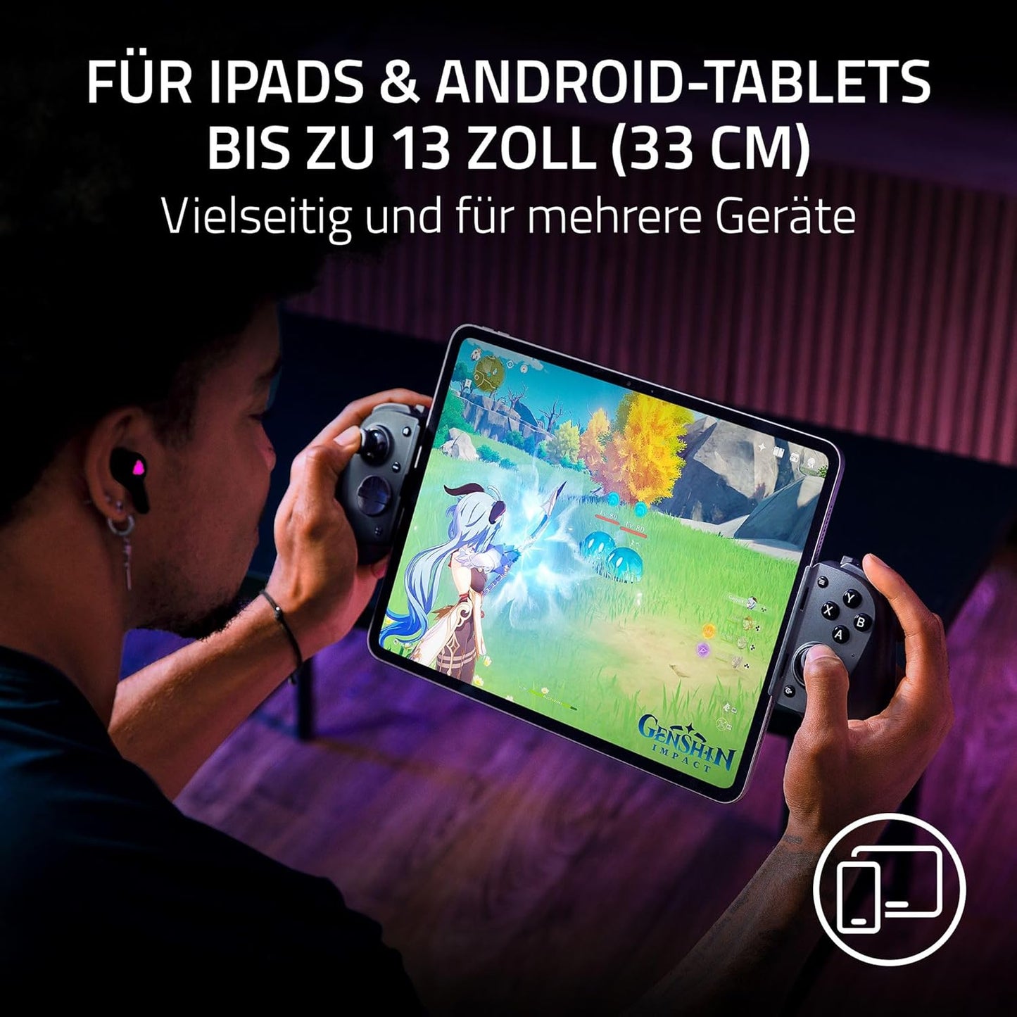Razer Kishi V3 Pro XL - USB-C Gaming-Controller Für Fullsize-Tablets - Ipads & Android-Tablets Bis Zu 13" - Plug-And-Play - Anti-Drift-Analogsticks - Sensa HD Haptik - Nexus App, Schwarz