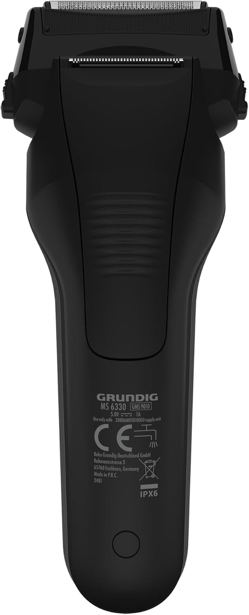 GRUNDIG MS 6330 Herrenrasierer, 60 Min Betriebszeit, Ausklappbarer Langhaarschneider, 3-Fach Schneidsystem, Gehäuse Aus 74% Recyceltem Kunststoff, Weltweite Nutzung, Schwarz