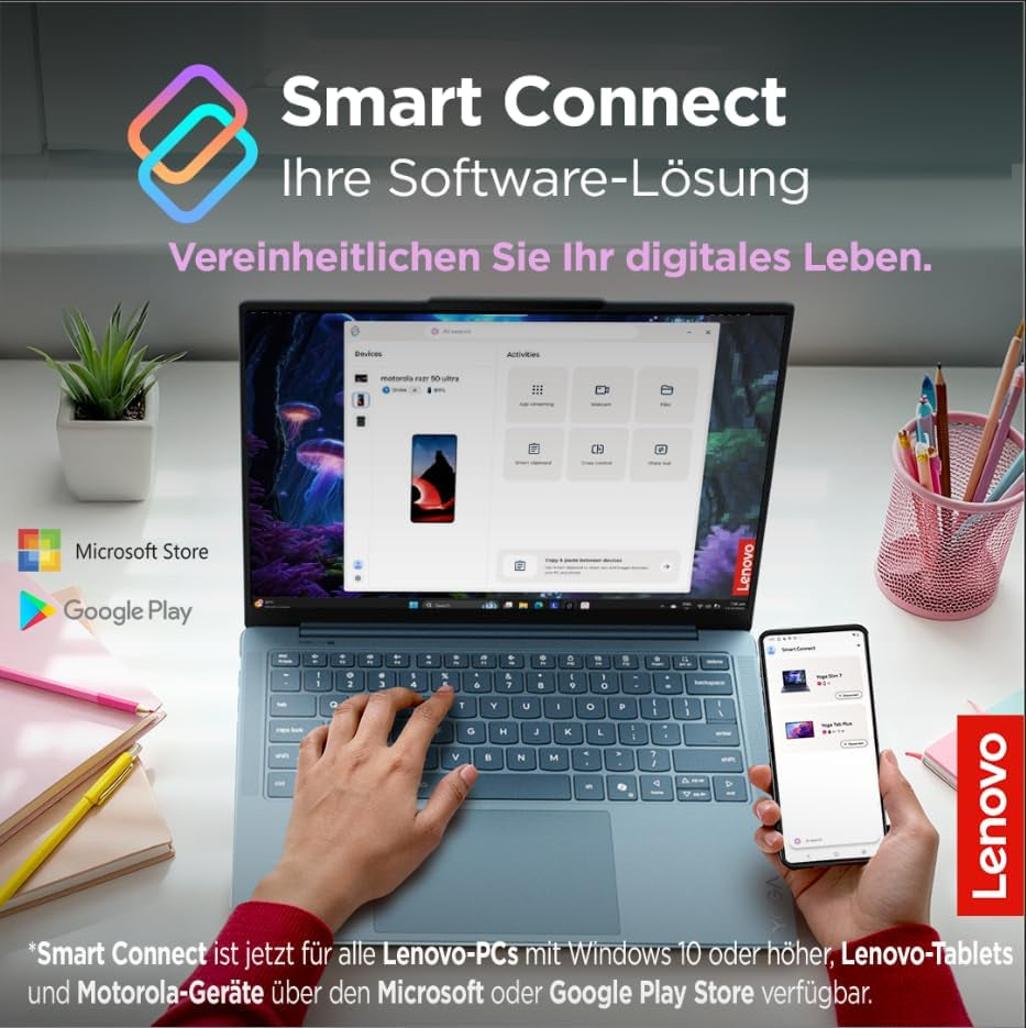 Lenovo Ideapad Slim 3I Laptop | 14" WUXGA Display | Intel Core I5 13420H | 16GB RAM | 512GB SSD | Intel UHD Grafik | Win11 | QWERTZ | Luna Grau | 3 Monate Premium Care