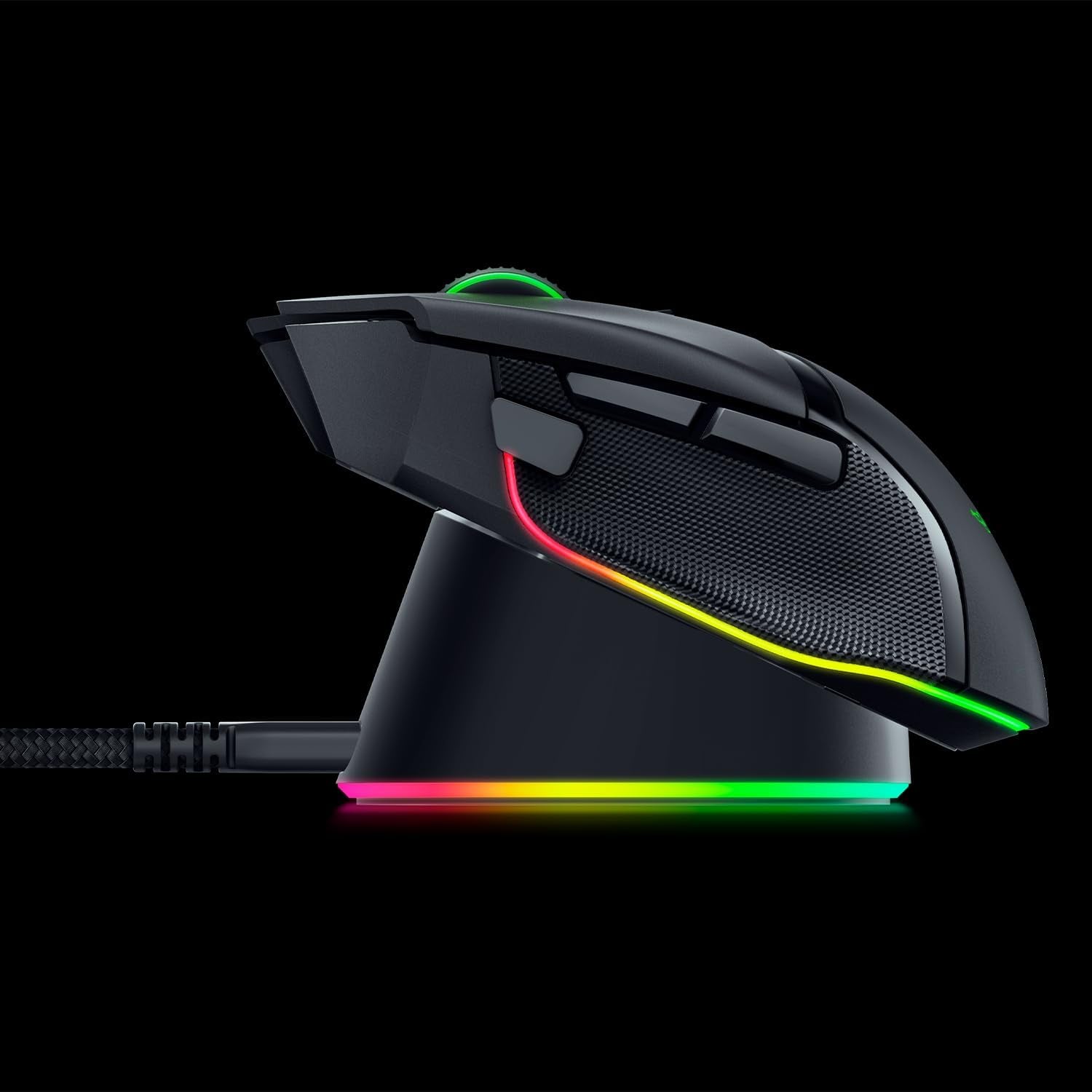 Razer Mouse Dock Pro & Charging Puck - Magnetische Drahtlose Ladestation & Akku (Hyperspeed 4K Hz, 8 RGB Chroma Beleuchtung & Modul Für Kompatible Razer Mäuse) Schwarz