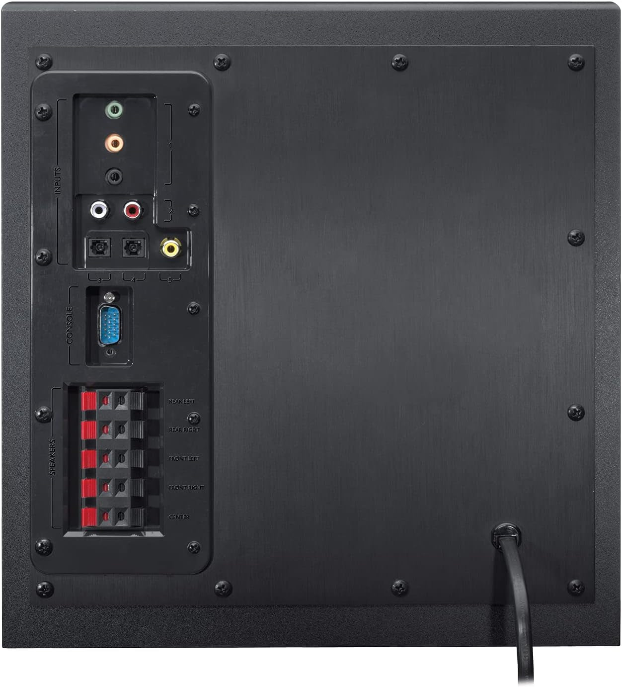 Logitech Z906 5.1 Sound System, Lautsprecher Mit 1000 Watt Surround Sound, THX, Mehrere Audio-Eingänge, Fernbedienung, EU Stecker, Pc/Ps4/Xbox/Stereo-Anlage/Tv/Smartphone/Tablet - Schwarz