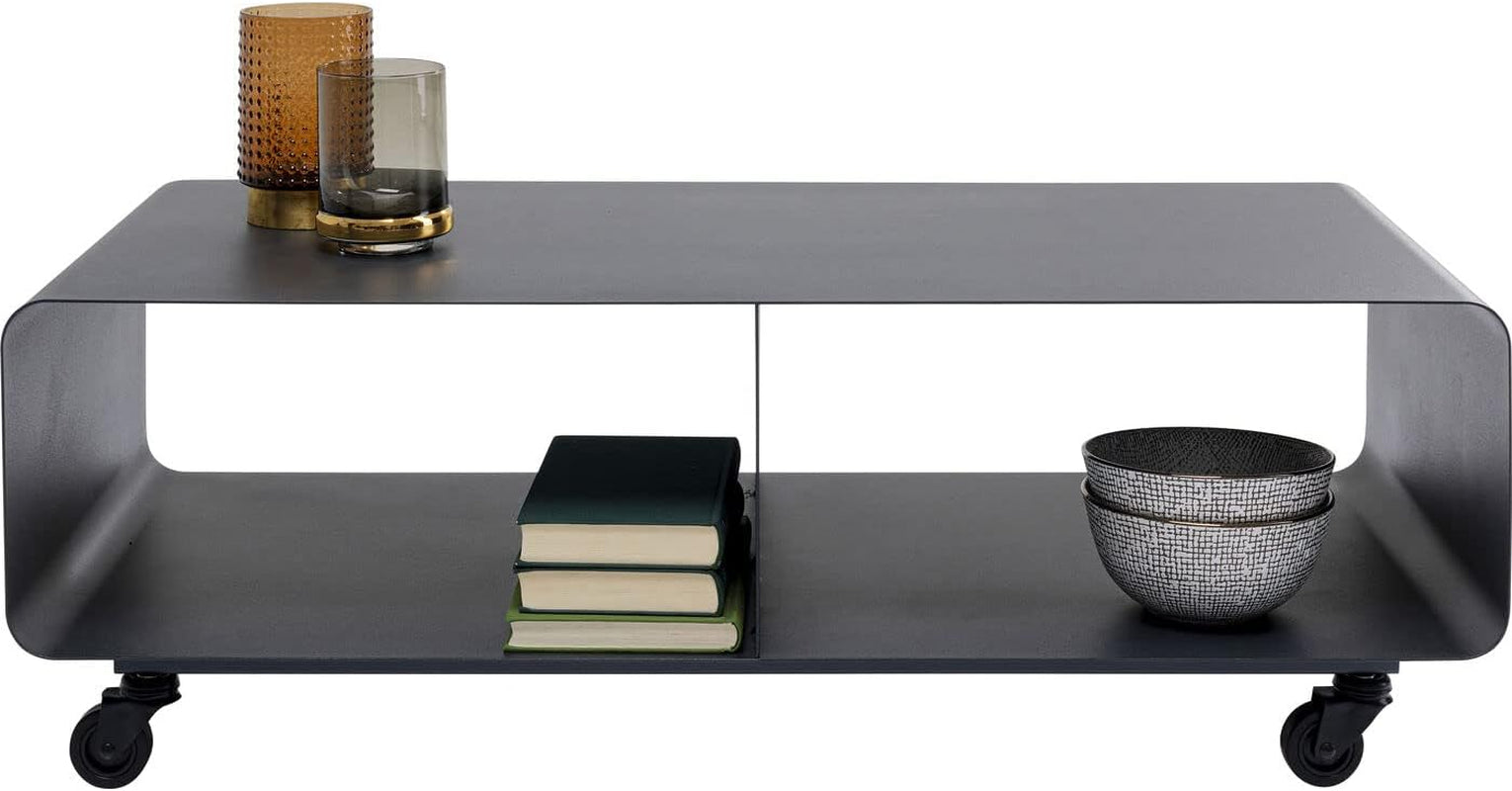Kare Design Lowboard Lounge M, Grau, 30X90X42 Cm, Sideboard, Tv-Board, Stahl Gestell, Rollbar, Minimalistisch, Industrial, Wohnzimmer