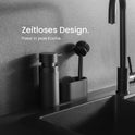 Blackswedenhome. Design Spülbecken Organizer Mit Entnehmbaren Spülmittelspender Spülbürste Und Schwamm - Küchenorganizer - Spüle Organizer Aus Kunststein Sink Spül Set Seifenspender Schwarz Matt