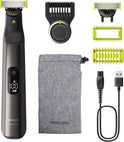 PHILIPS Oneblade Pro 360 Face & Body - Elektrischer Rasierer, Trimmer & Bodygroomer, 2X 360 Klingen, Präzisionskamm, 2X Körperaufsätze, Reisetasche, Für Gesicht & Körper (QP6552/30)
