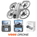 V666 Drone with Screen HD Aerial Photography Remote Control Aircraft Full Protection Altitude Hold V666 Aircraft with Screen Control